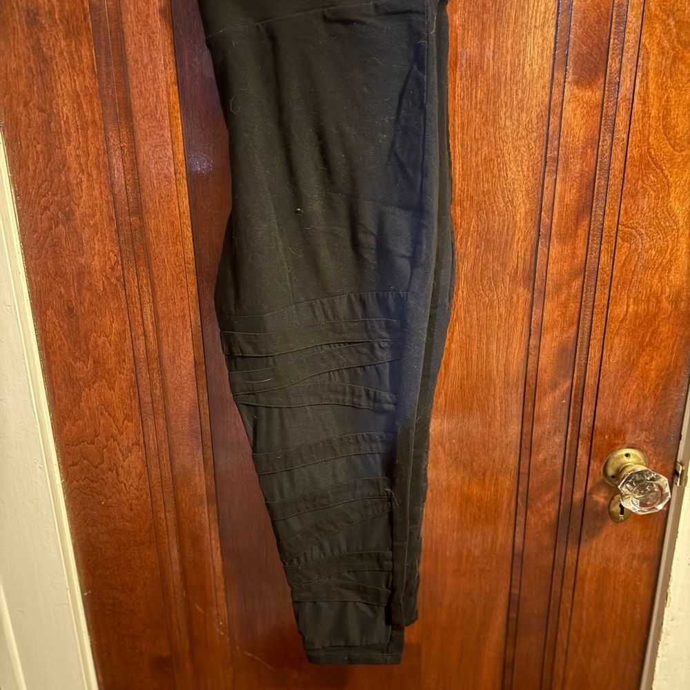 Torrid Black Leggings with Mesh Cutouts